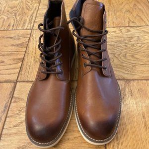 NEW: Mocha Brown Boots with White Soles - Size 11